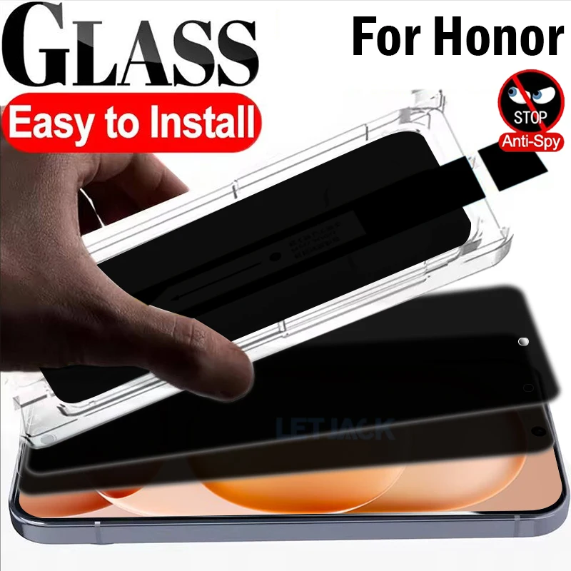 

1-3Piece Dust Free Anti-Spy Tempered Glass For Honor Magic8 Pro Air Easy Installation Screen Protector For Honor 600 500 400 Pro
