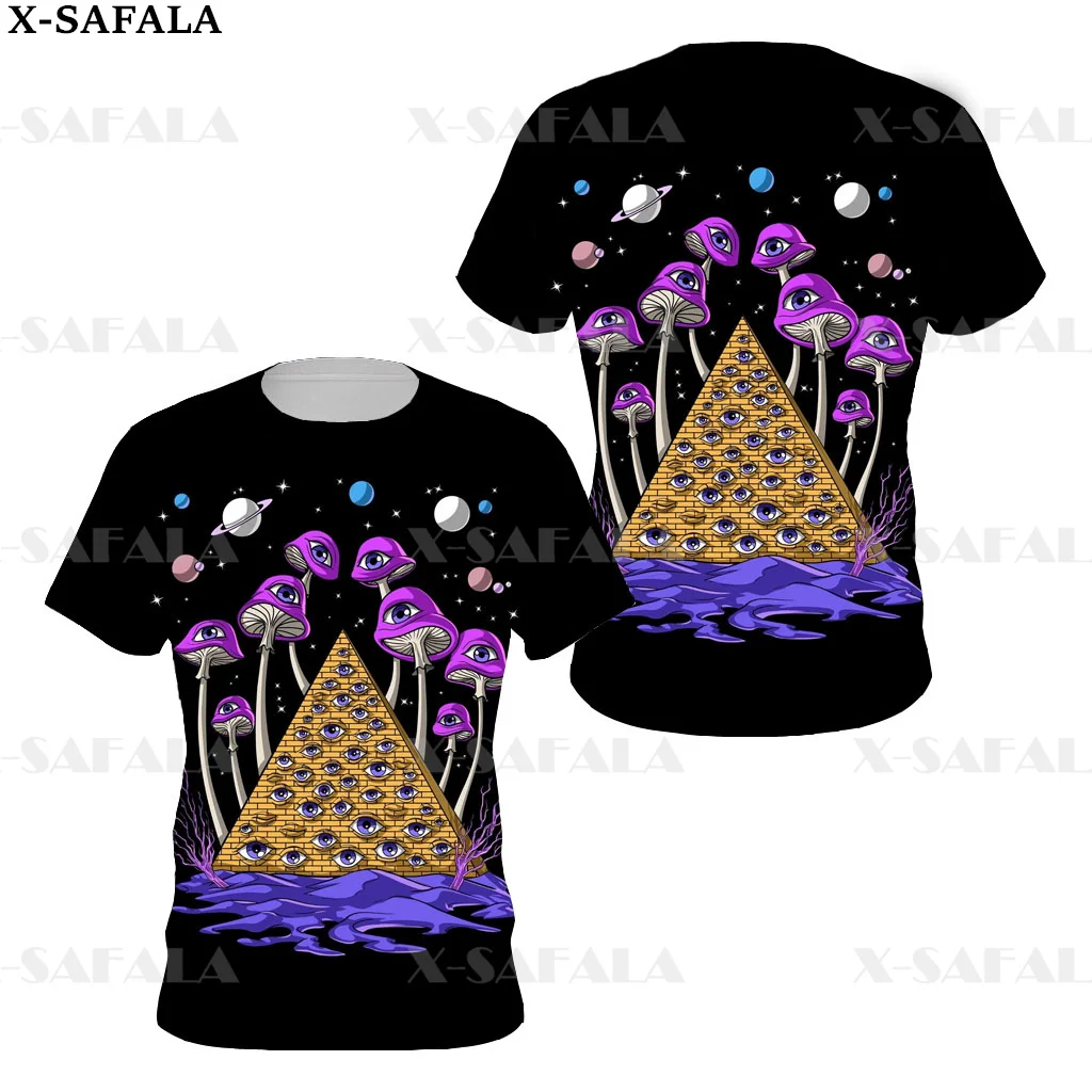 Nature Fungus Psychedelic Mushroom Trippy 3D Printed High Quality T-shirt Summer Round Neck Men Female Casual Top-1