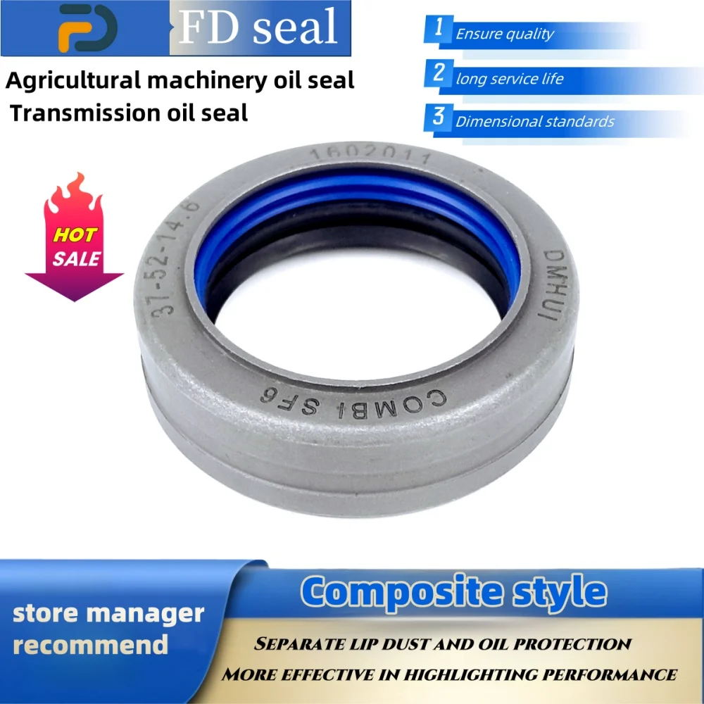 

Agricultural Machinery Shaft Seal 37*52*14.6mm NBR+AU Tractor Seal 12019338B COMBI Hydraulic Pump Accessories ISO9001 2008