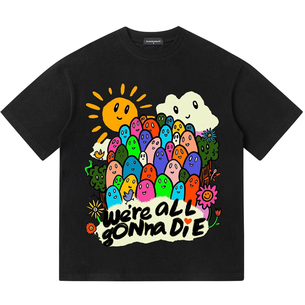 

Cartoon Printed Men Women T-shirt Short Sleeve Summer Cotton Men's Tee Shirts Streetwear Clothing