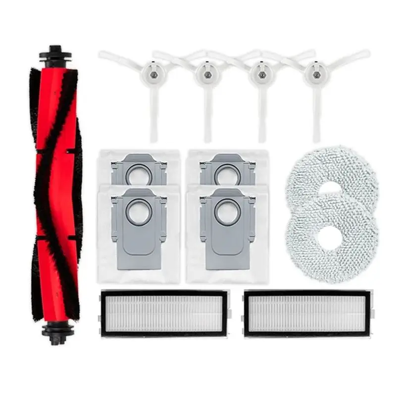 

Запасные части и аксессуары EYFL для робота-пылесоса Xiaomi X20+ / X20 Plus: основная и боковые щетки, HEPA-фильтр, салфетка для влажной уборки, мешок для сбора пыли.