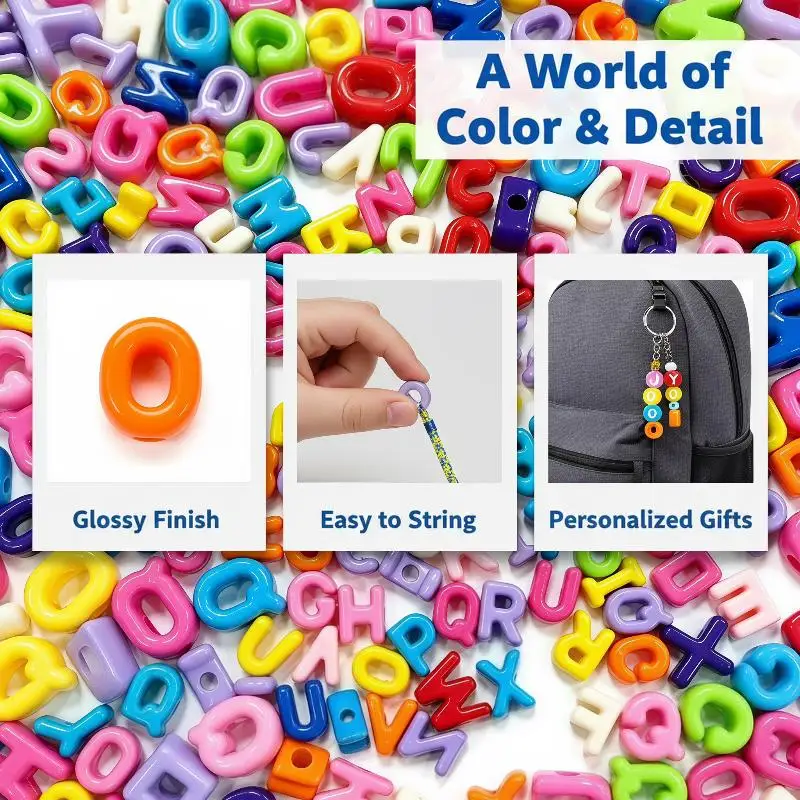 250 Grams 6mm Hole Letter Beads Mix A To Z For DIY Jewelry Making Kit Bracelet Key Chain And Educators To Learn Letters - view 6