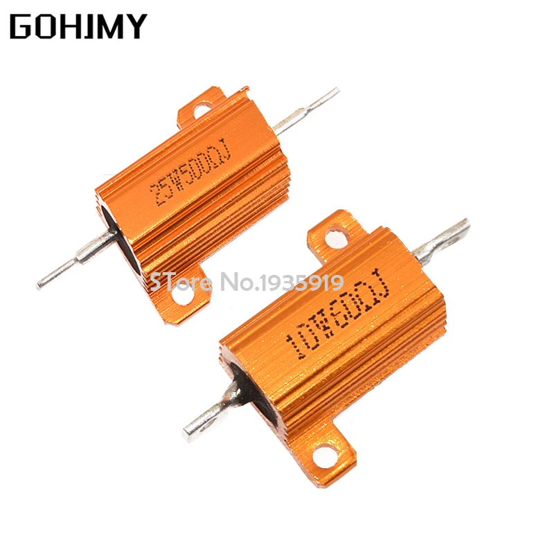 1PCS 10W Aluminium Power Metal Shell Fall Draht Widerstand 0.01 ~ 30K 1K 10K 1 2 3 5 6 8 10 20 100 150 ohm RX24