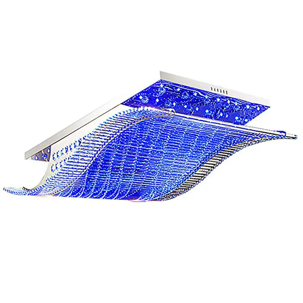 Criativa Sala De Estar Cristal Lâmpada Do Teto, Iluminação Pendurada Remota, Lâmpadas Pingentes LED, Vermelho, Azul, Luz Roxa, Lustres