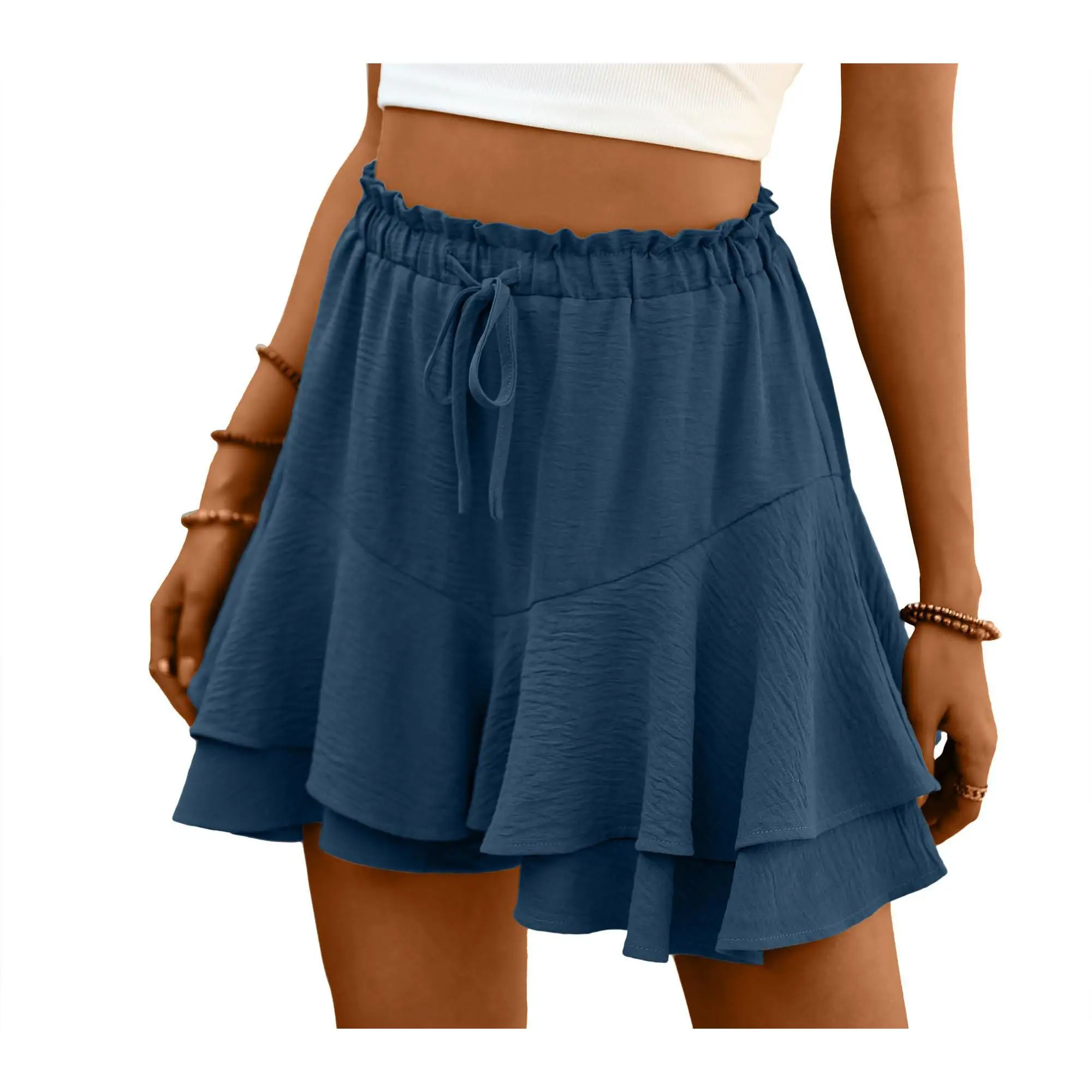 

Women Flowy Butterfly Shorts Boho Ruffle Tiered Skorts High Waist A-Line Pleated Mini Skirt Summer Casual Y2K Fairycore Beach Vacation Wide Leg Short Pants Streetwear