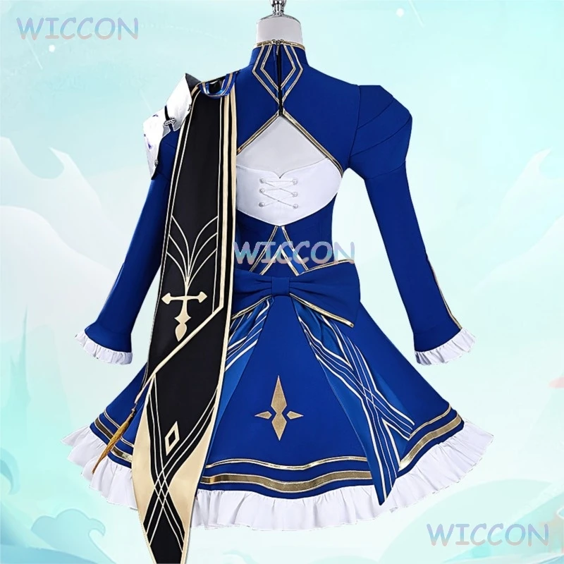 Distruttura/Wind Saber Costume Cosplay Parrucca Gonna Fascia Papillon Calzini Set completo Fate Grand Order × HSR: Convenzione di Halloween