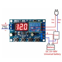 18650 Lithium Battery Charger Board with Over Charge Discharge Protection 6-40V Integrated Circuits XY-DJ