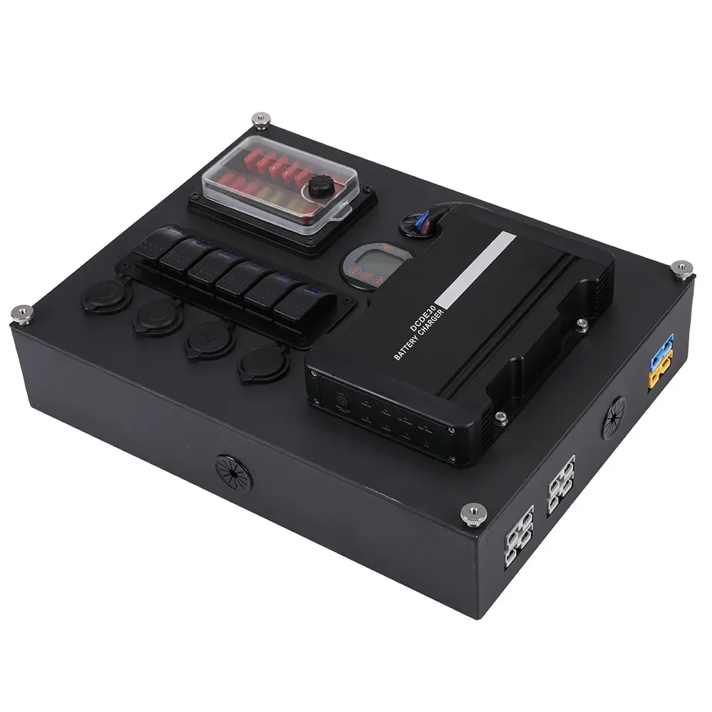 

Lithium agm lead acid gel battery rv external output 12v dc powered plug battery socket connector with 30A DCDC MPPT