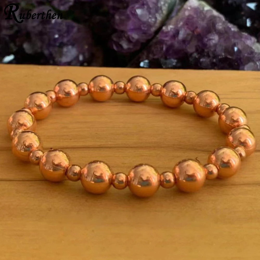 Ruberthen Genuine Natural Copper Wrist Mala Emotional and Physical Selves Spiritual Energy Protection Jewelry