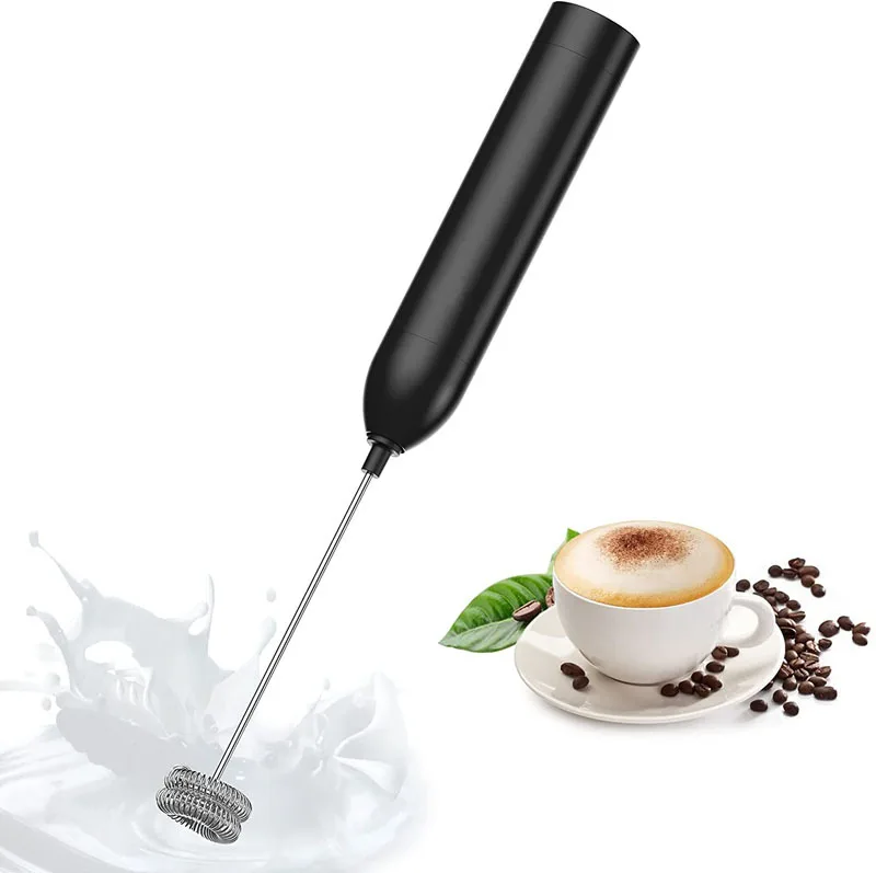 2023 Battery Operated Automatic Hand Milk Frother Electric Coffee Frother With Stainless Steel Whisk