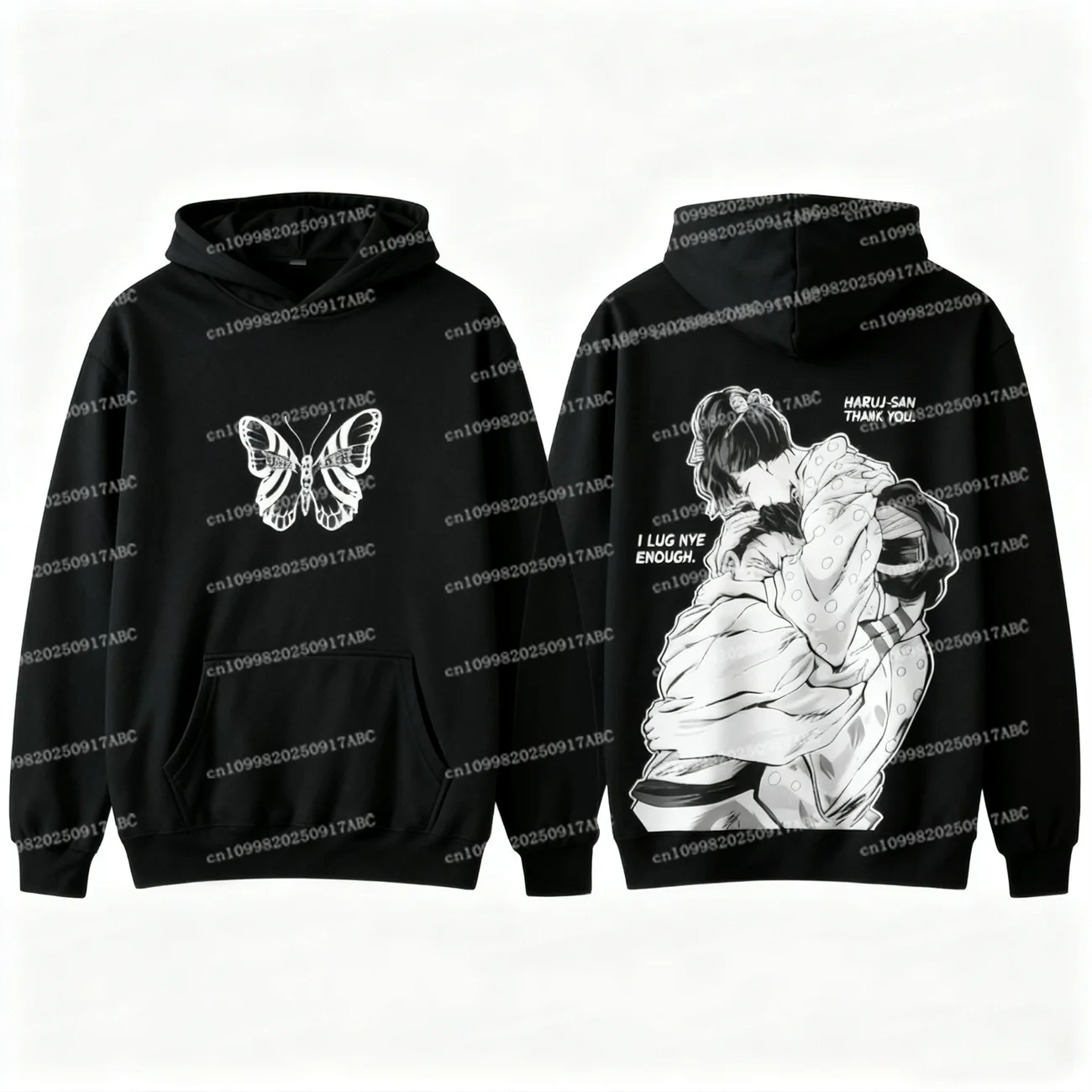 جديد الرجال هوديي الأعلى anga شيطان القاتل قلنسوة من القطن Akaza Koyuki غسلها المتضخم النساء هوديي طفل هوديي الرجال الملابس