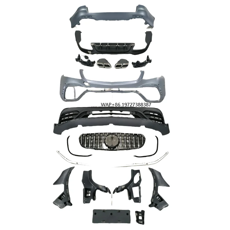 

63S front and rear large surround GT grille sports front bumper 43 tail throat for W253GLC300