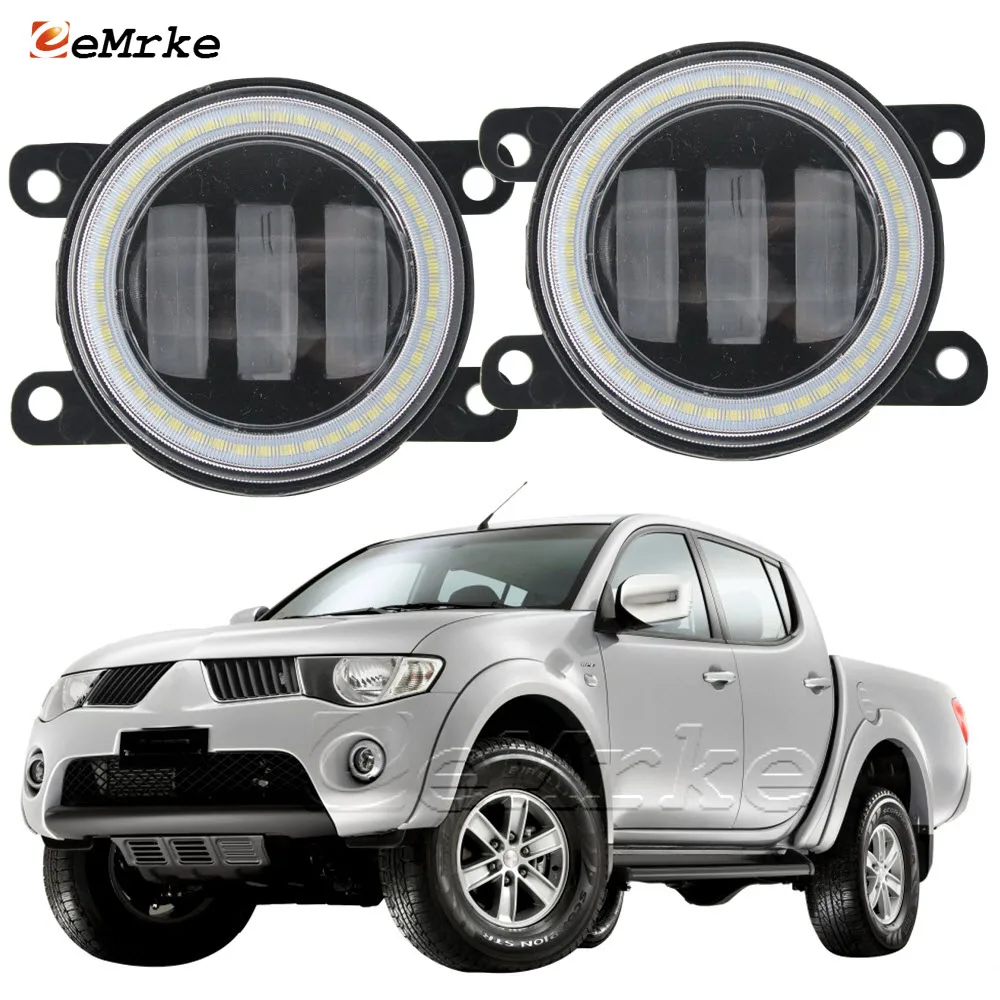 

2pcs Car Led Angel Eye DRL for Mitsubishi Triton L 200 Strada Sportero Hunter Strakar Fog Light Lens Daytime Running Lights 12V