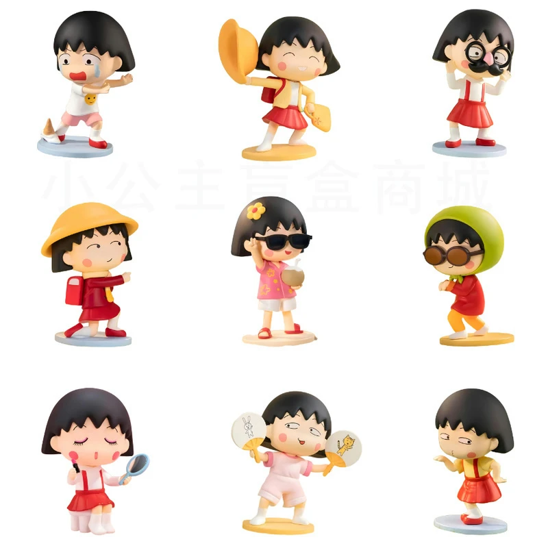 Oryginalna figurka Kawaii niegrzecznie Maruko Chan psotna Chibi Maruko-Chan lalki zabawki prezenty urodzinowe dla dziewczynek