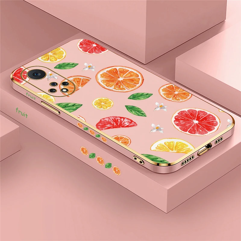 زهرة الفواكه نمط جراب هاتف لهواوي نوفا 9 7i 8i 7 6 SE Y70 زائد 3i 4e 5T 5i للصدمات تصفيح سيليكون غطاء ناعم