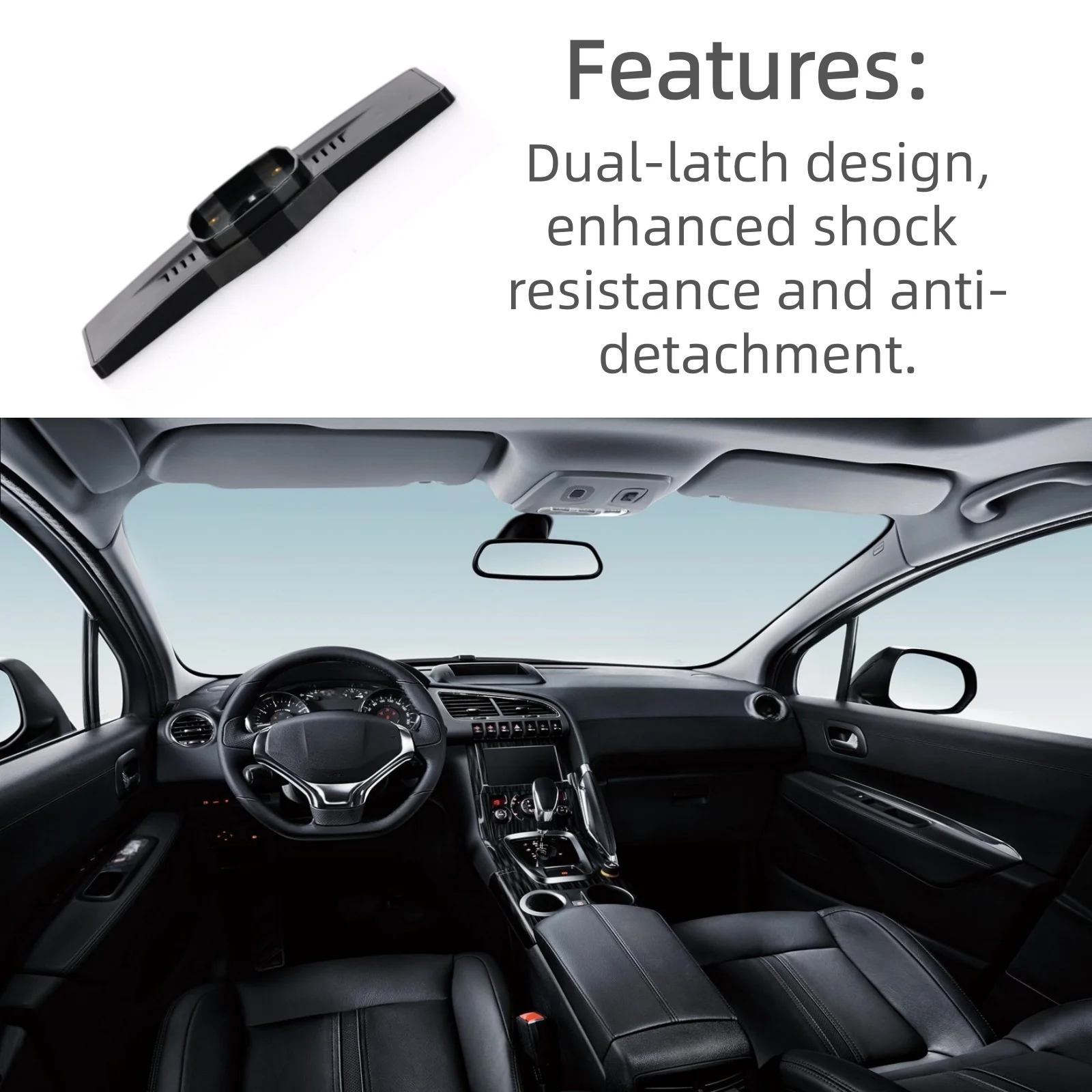 Ruimou 1-delige auto-achteruitkijkspiegel montagebeugel kunststof achterplaat (dubbele clips) geschikt voor dashcams spiegelbevestigingen met clip