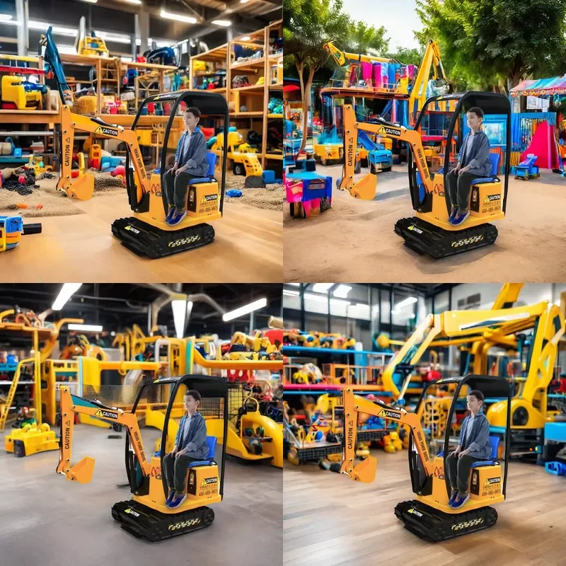 2026Hot Lower-priced mini coin-operated excavator simulation model children's toy amusement machine