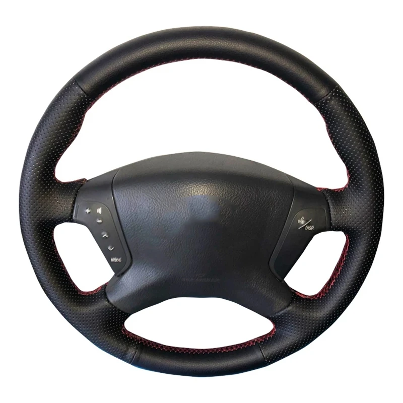 Customized Car Steering Wheel Cover Hand Sewing Anti-Slip Leather Braid Car Accessories For Toyota Avensis 2003-2007