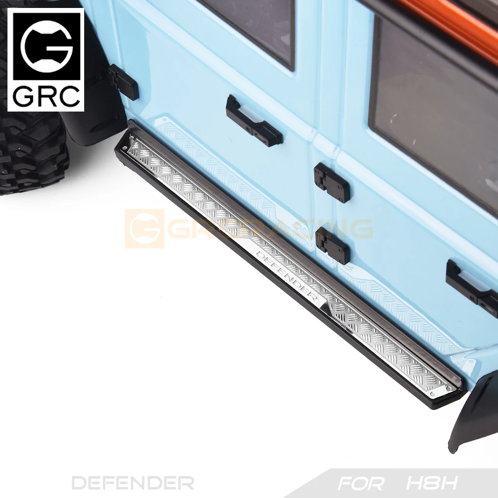 GRC1/8 Stainless Steel Side Pedal Decoration Chequered Plates Metal Protection Sheets for H8H Defender upgrade option #G190JS/JD - Image 2