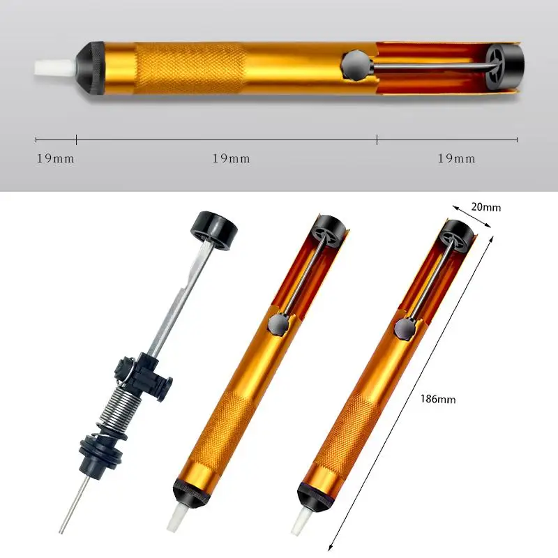 Desoldering Vacuum Pump Solder Removal Tool 7 Inch Anti Slip Handle Removable
