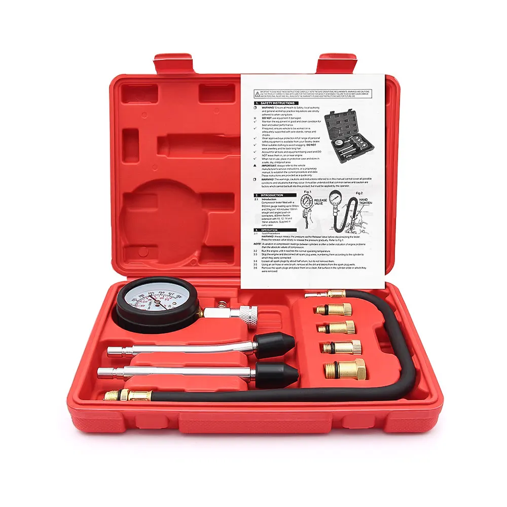 

Автомобильный цилиндр, бензиновый двигатель, измеритель сжатия, манометр 0-300 фунтов на квадратный дюйм, M10 M12 M14 M18, адаптер, комплект для тестера автомобильного баллона