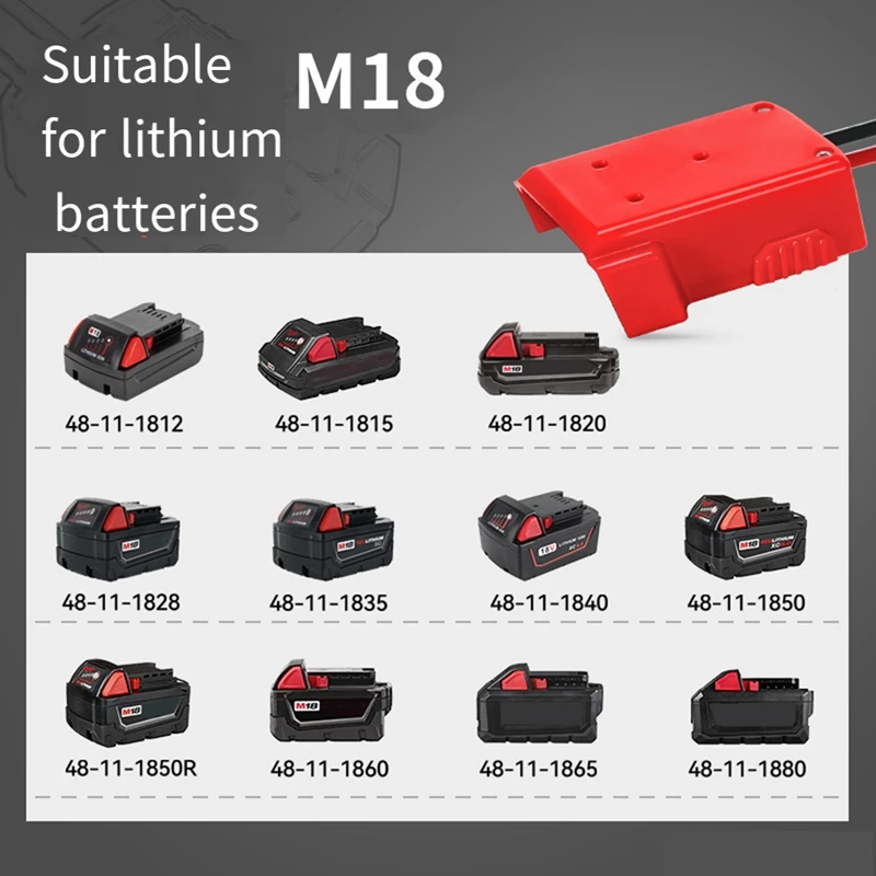 Adattatore fai da te per batteria per adattatore per ruote di alimentazione a batteria al litio Milwaukee 18V con fusibile per giocattoli di robotica per camion RC facile installazione