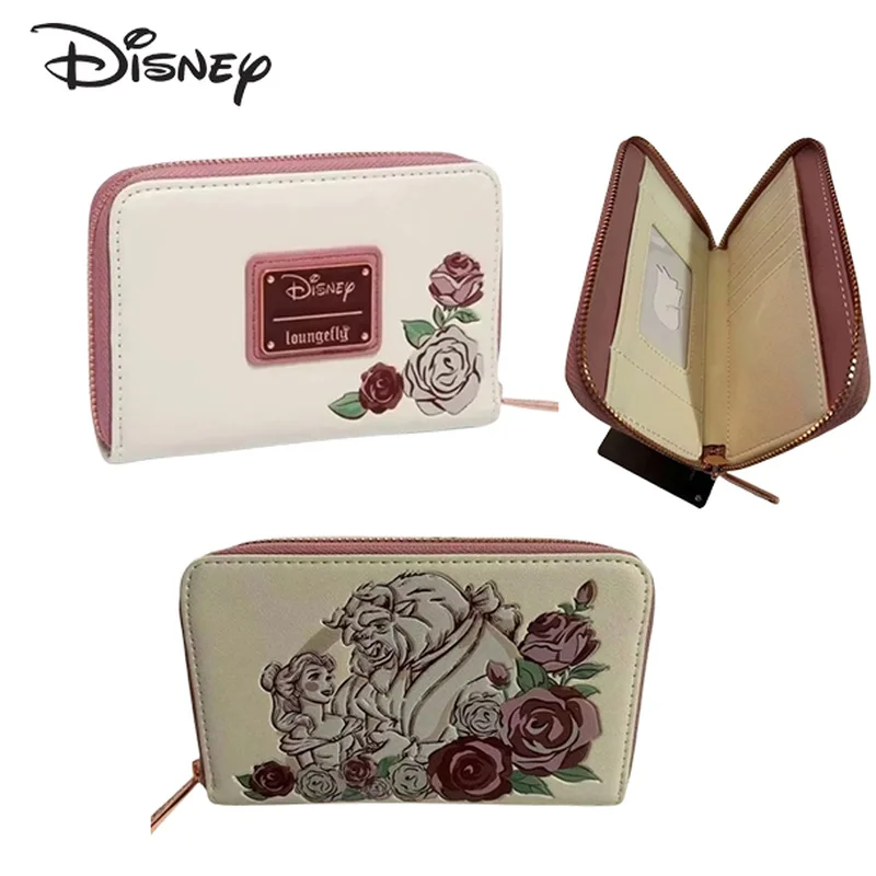

Disney Loungefly Beauty & Beast Princess Belle Кошелек-клатч с цветочным принтом для женщин Сумка для карт для взрослых бело-розового цвета - Подарочный предмет