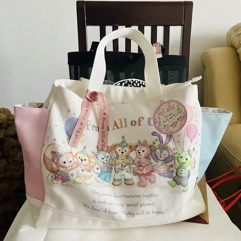 Kawaii ShellieMay StellaLou shoulder bag LinaBell CookieAnn Bear Duffy printed casual cartoon versatile student canvas tote bag