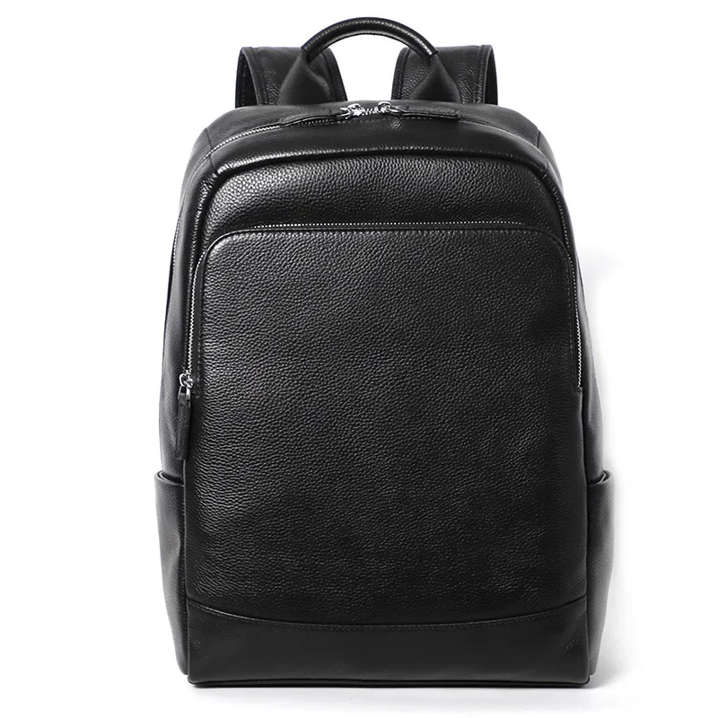 

New Natural Leather 100% Genuine Leather Men's Backpack Fashion Casual Youth Backpack School Bag Computer Travel Backpack