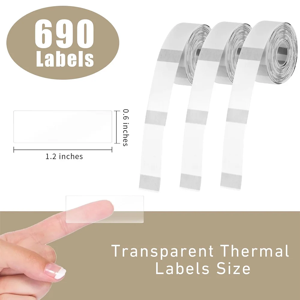 D30 Clear Label Q30 Transparent Thermal Label Tape 15mmx30mm Compatible with Q30s Printer Adhesive Paper for Labeling Cosmetics