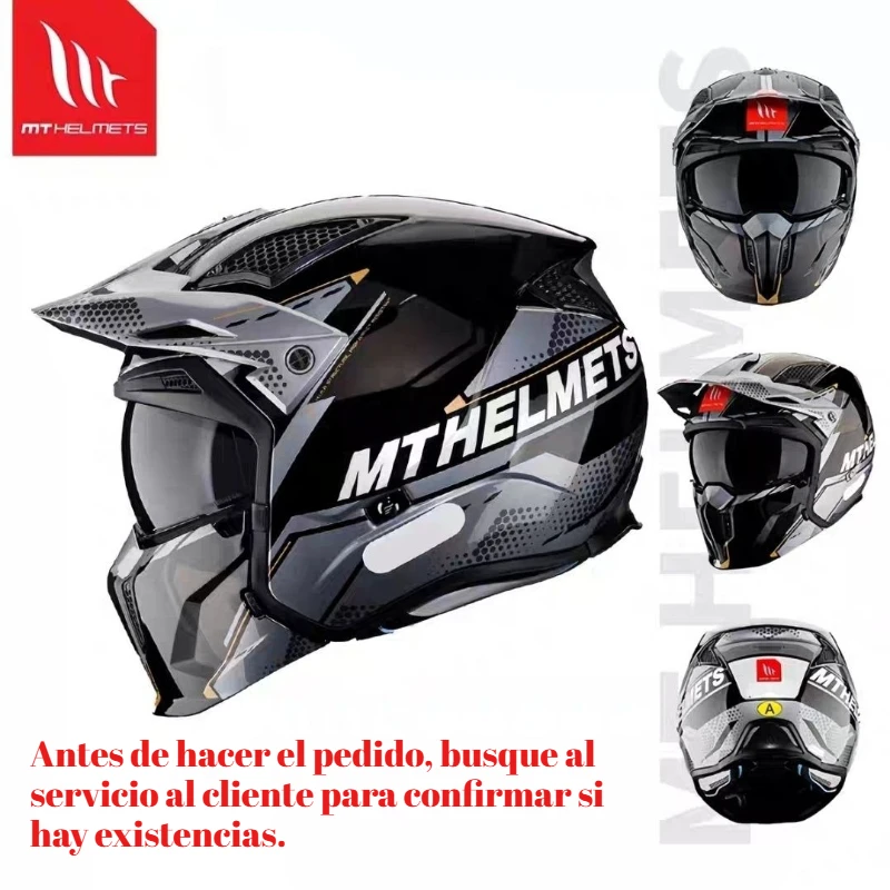 

2025New MT STREETFIGHTER Off-road Motorcycle Helmet Riding Full Face Helmet Variable Half Helmets Personality Unisex RetroHelmet