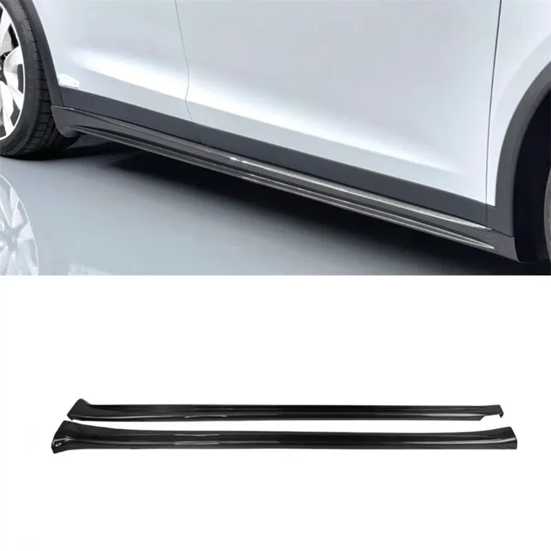 

For Tesla Model X ReaI Dry Carbon Fiber Side Skirts Extensions Lips Spoiler Body Kit