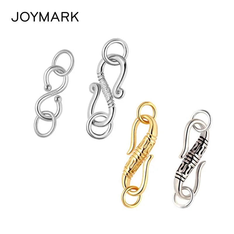 S Shape Hook 925 Silver Pendant Clasp Connectors With Double Jump Rings Sterling Silver Buckle Clasp diy Jewelry Making Supplies