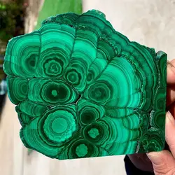 New product Natural Green Malachite Slices Polished Mineral Specimens Rough Quartz Crystal Sheeting Healing Stone Garden Decor