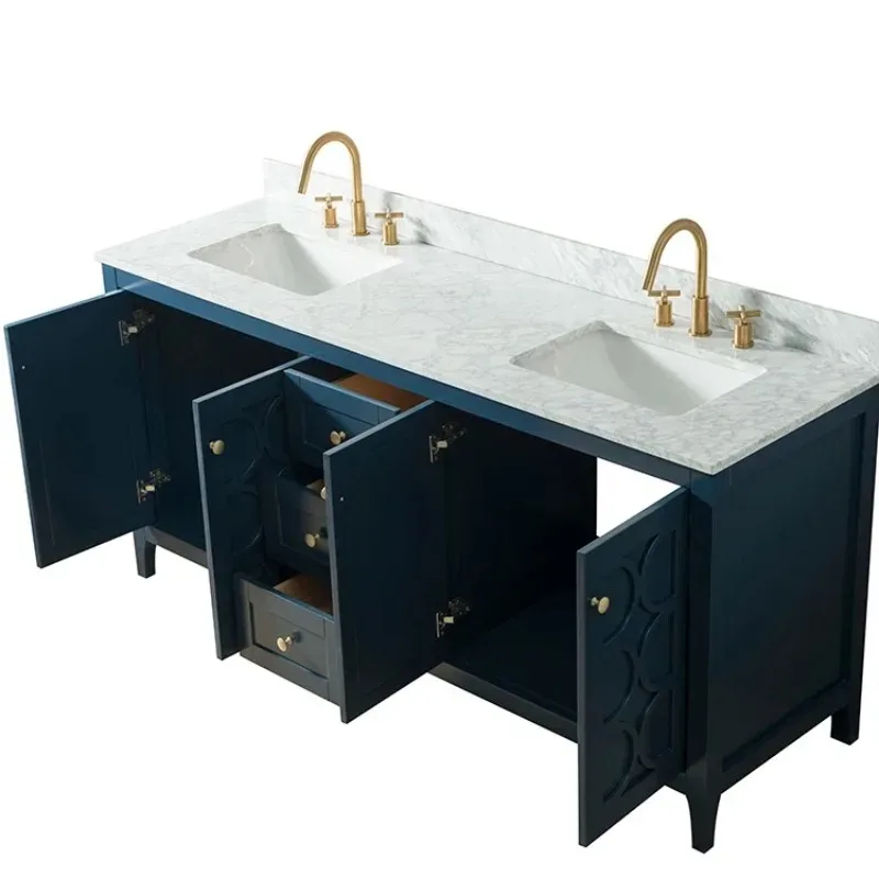 

60 Inch Double Sink Wooden Bathroom Cabinet with Mirror