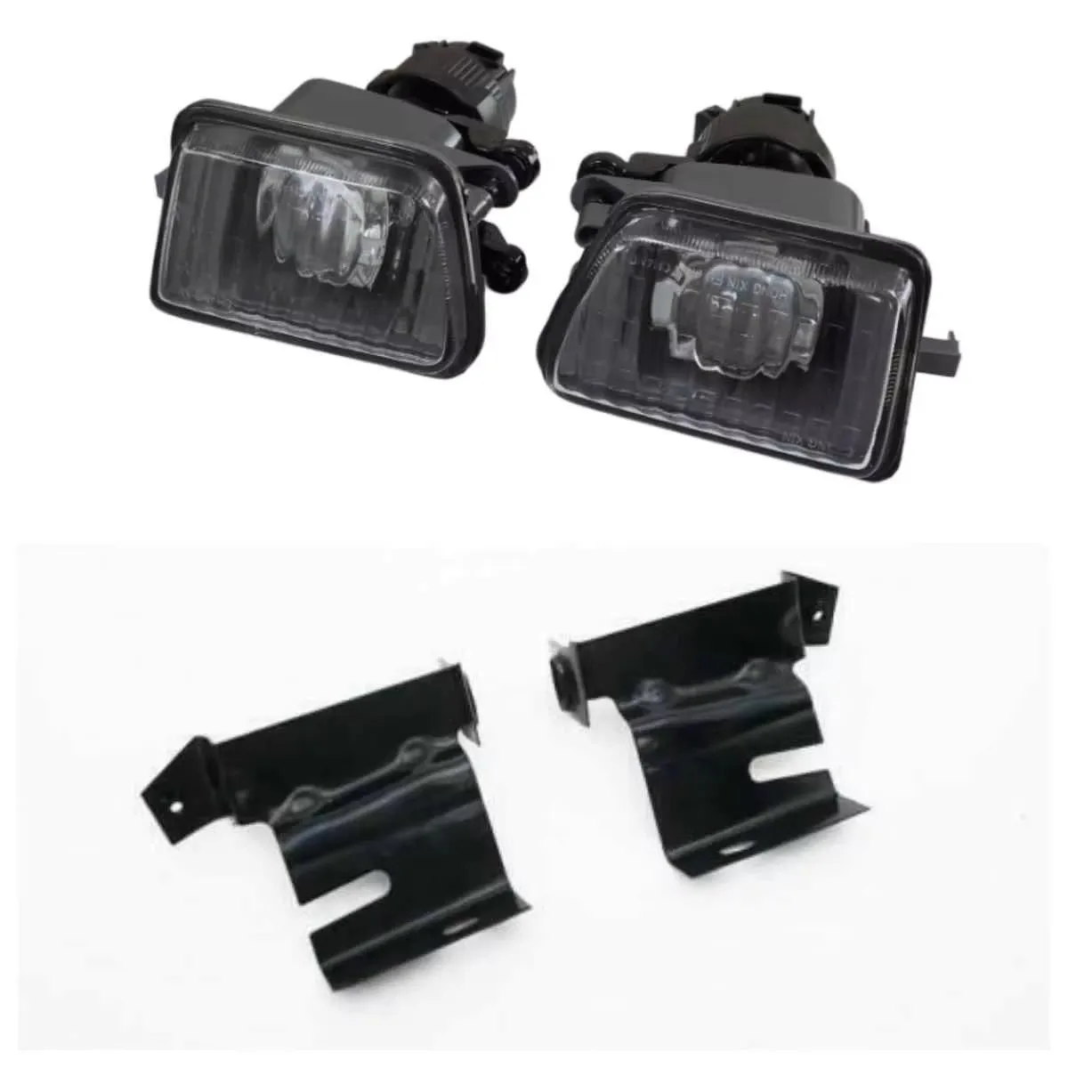 

One Set Front Fog Light Clear Glass Lens With Metal Bracket For VW Golf Jetta MK2 Big Bumper