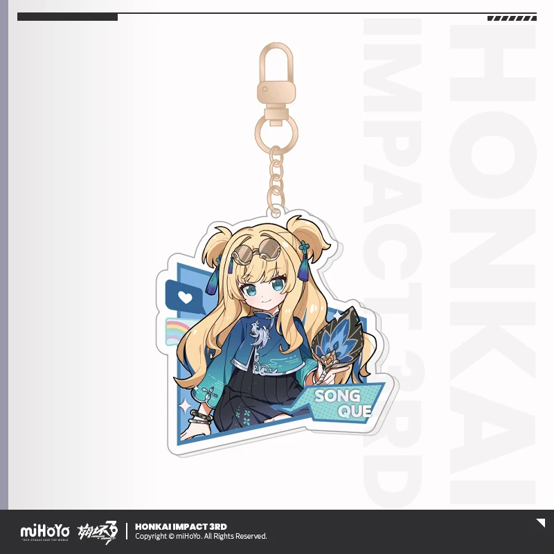 2024 Honkai Impact 3 Very Small Tea Party Series Acrylic Pendant Song Que Senadina Coralie 6626 Planck Erdoshelia Keychain Gift