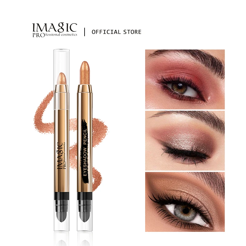 IMAGIC 12Color Glitter Matte Eyeshadow Pencil Pearlescent Highlighter Pigment Eye Makeup Silkworm Eyeliner Long Lasting Cosmetic