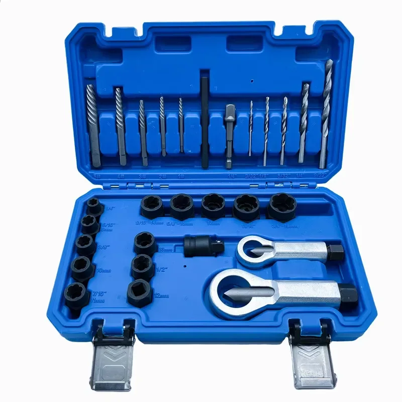 28pcs Industrial Grade Bolt Screw Puller Set Screw Removal Tool with Drill Bit 1 Year Warranty OEM & ODM Available