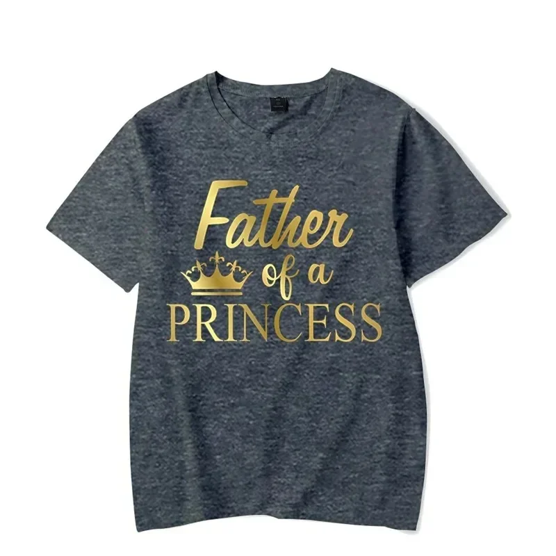 2024 Father of Princess Daughter of King Print T Shirt Lovely Daddy and Me Outfit Family Matching Outfits Dad Baby Girl Summer