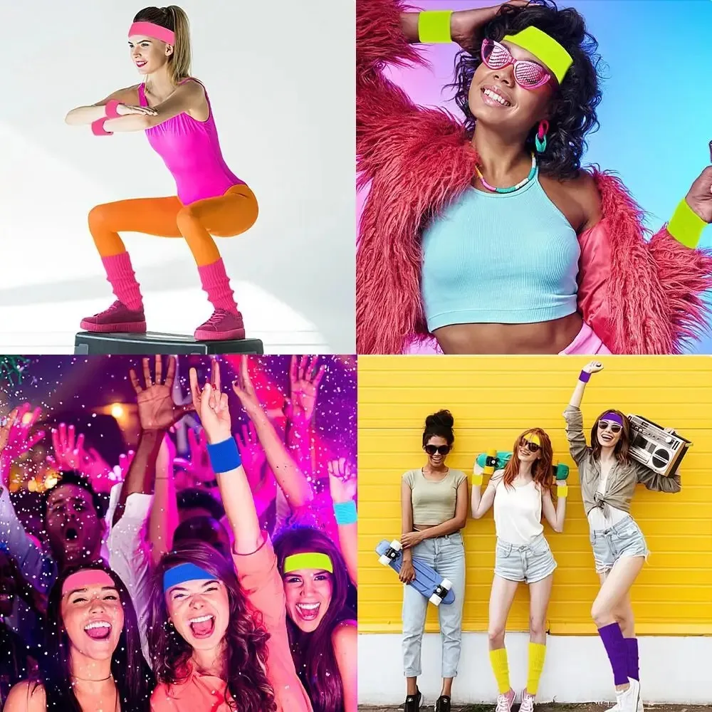 할로윈 의상 네온 립 레그 워머 하라주쿠 일본 다리 커버 부츠 양말 파티 스포츠 요가 니트 롱 양말