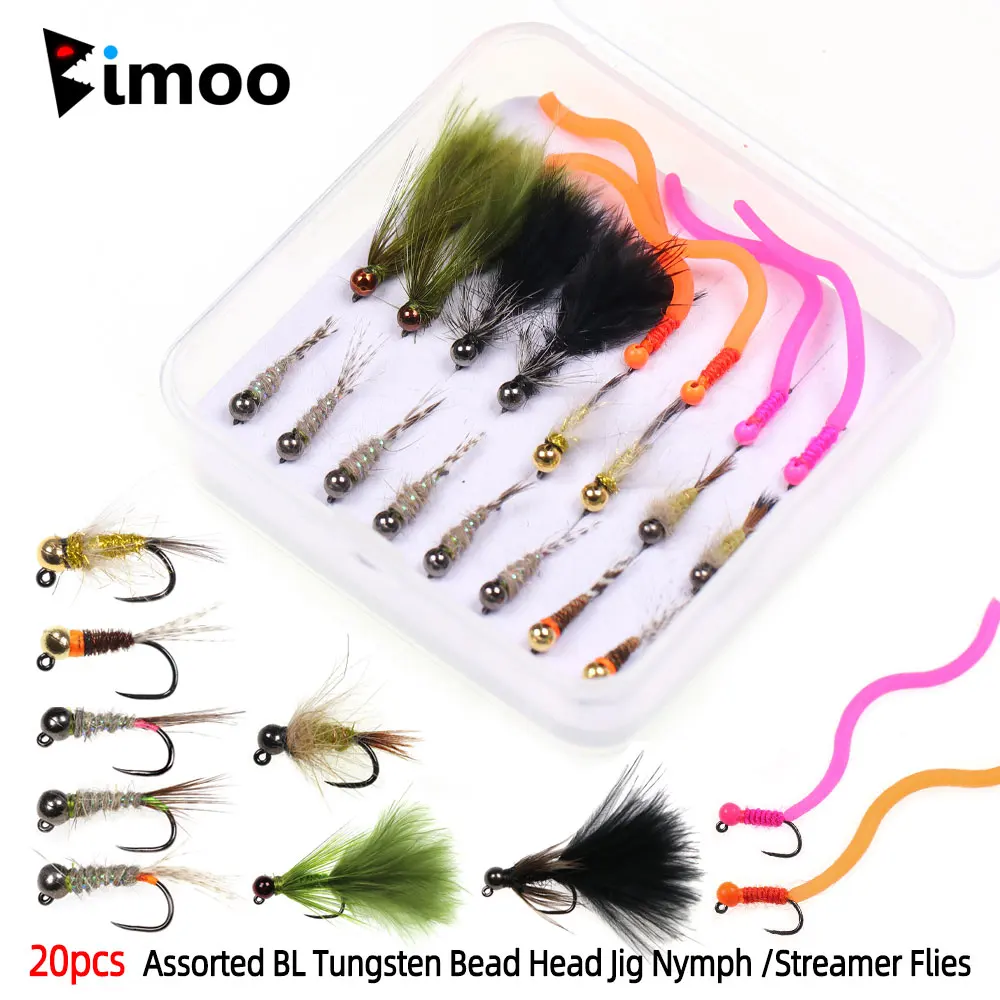 Bimoo Ninfas Jig Perdigón sin muerte – Cabeza tungsteno para trucha - imagen 3