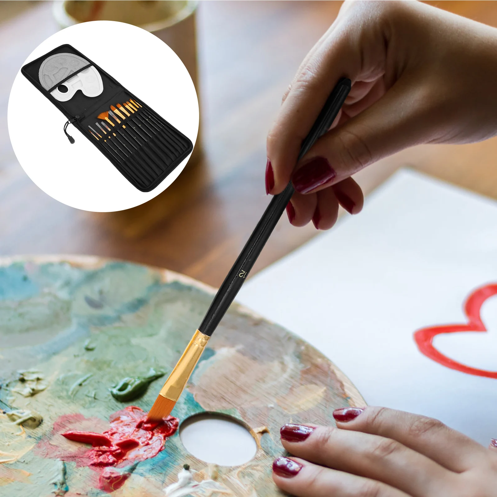 

Brush Set Paint with Bag DIY Graffiti Painting Artist Oil Professional Watercolor Drawing Gouache Paintbrush Brushes