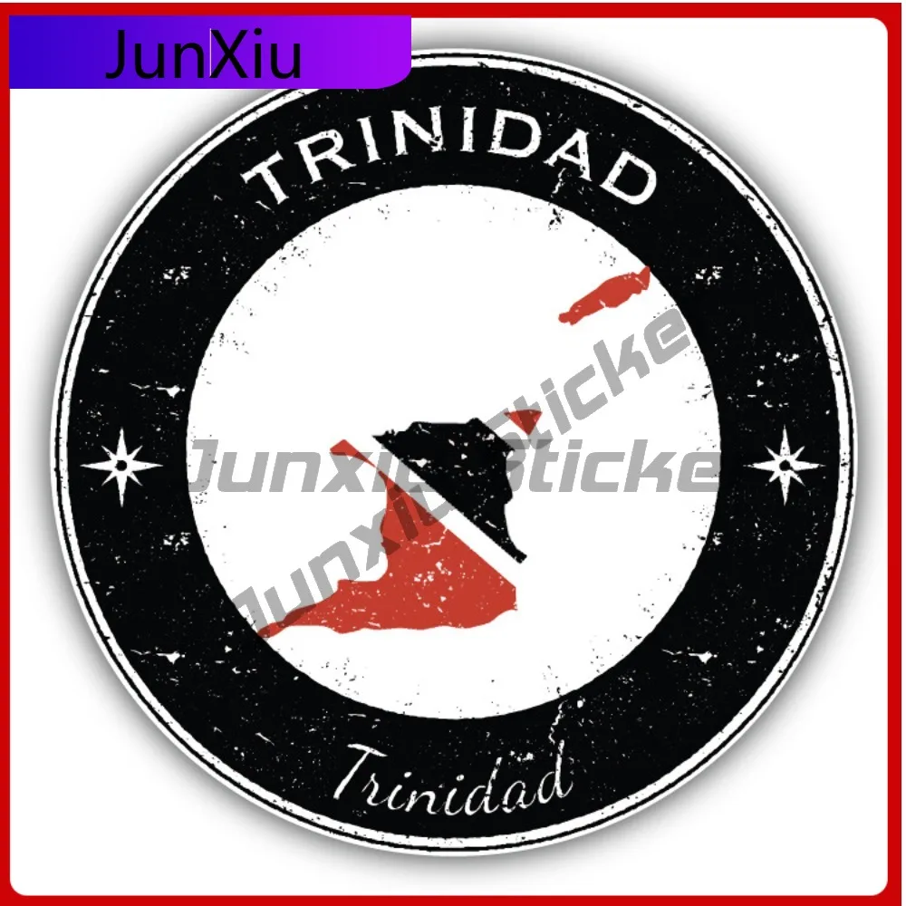 

Trinidad And Tobago Grunge Flag Stamp Car Decal Bumper Stickers Cute Style Window Use For Car Bumper Automotive Decor Scratch