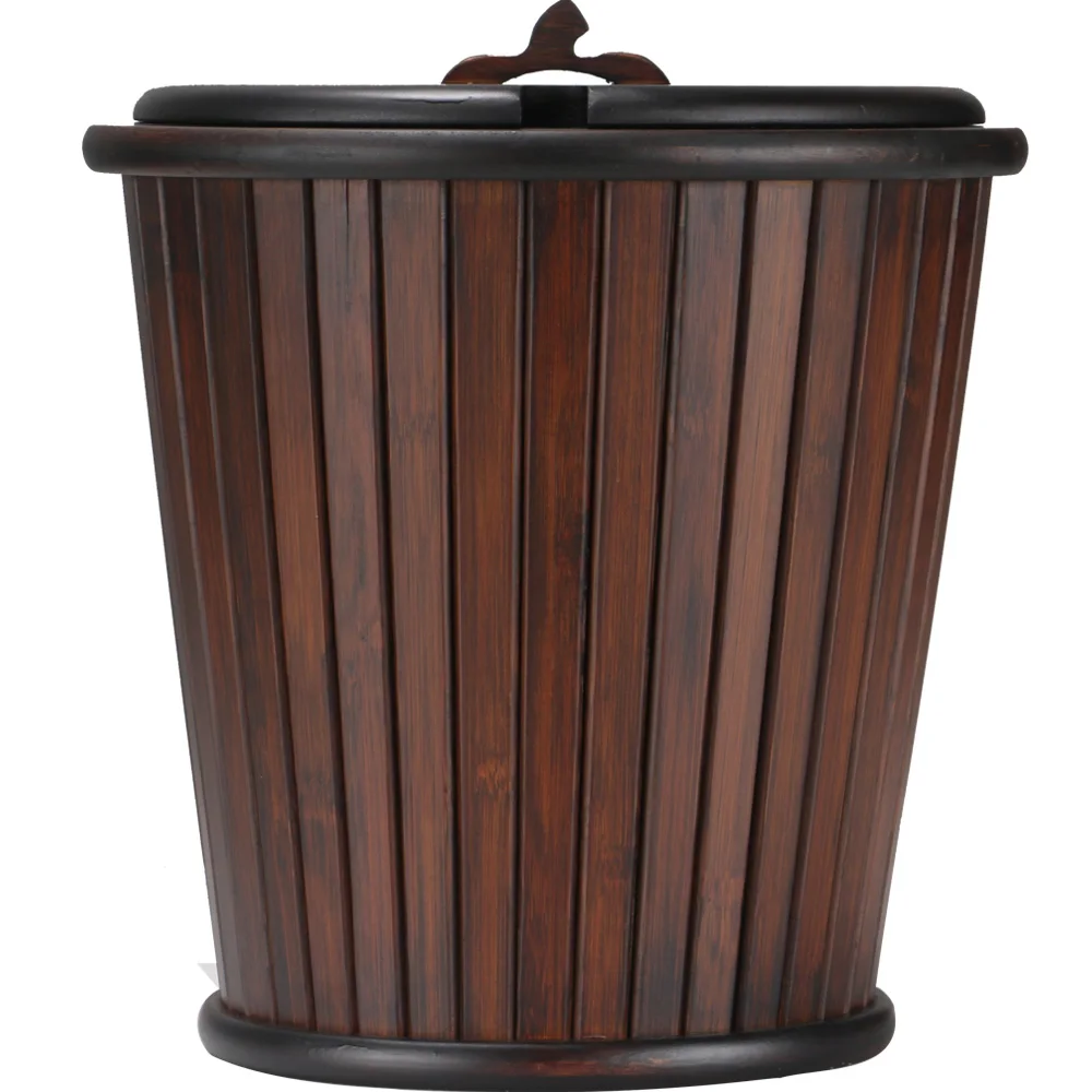 HXL Bamboo Tea Residue Barrel Tea Bucket Living Room Home Tea Filtration Drain Bucket Waste Water Bucket