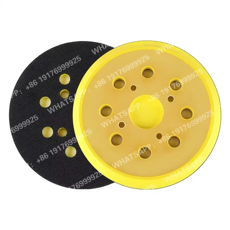 Good Selling 200 Pcs/1 Carton 125mm Flexible Rubber Sanding Pad 8 Holes Yellow Sanding Disc Backing Pad