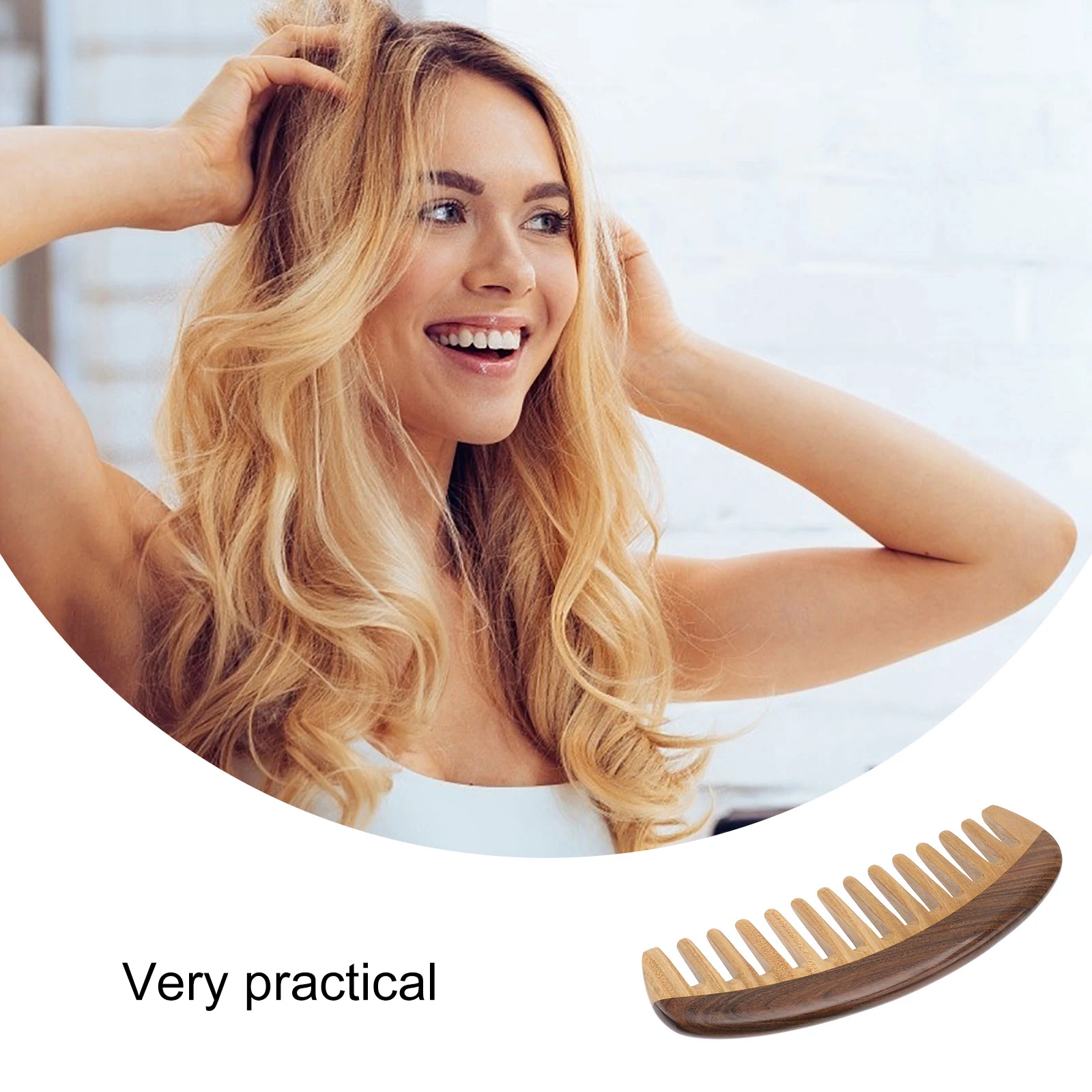 

Wooden Massage Comb Green Sandalwood Hand Carved Wide Tooth Natural Anti Static Hair Care Durable Gift