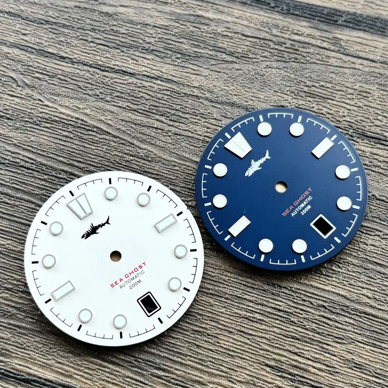 

Heimdallr Watch Parts 31.8mm Blue/White Seaghost Dial Super Luminous Marks Suitable For NH35/36 Movement