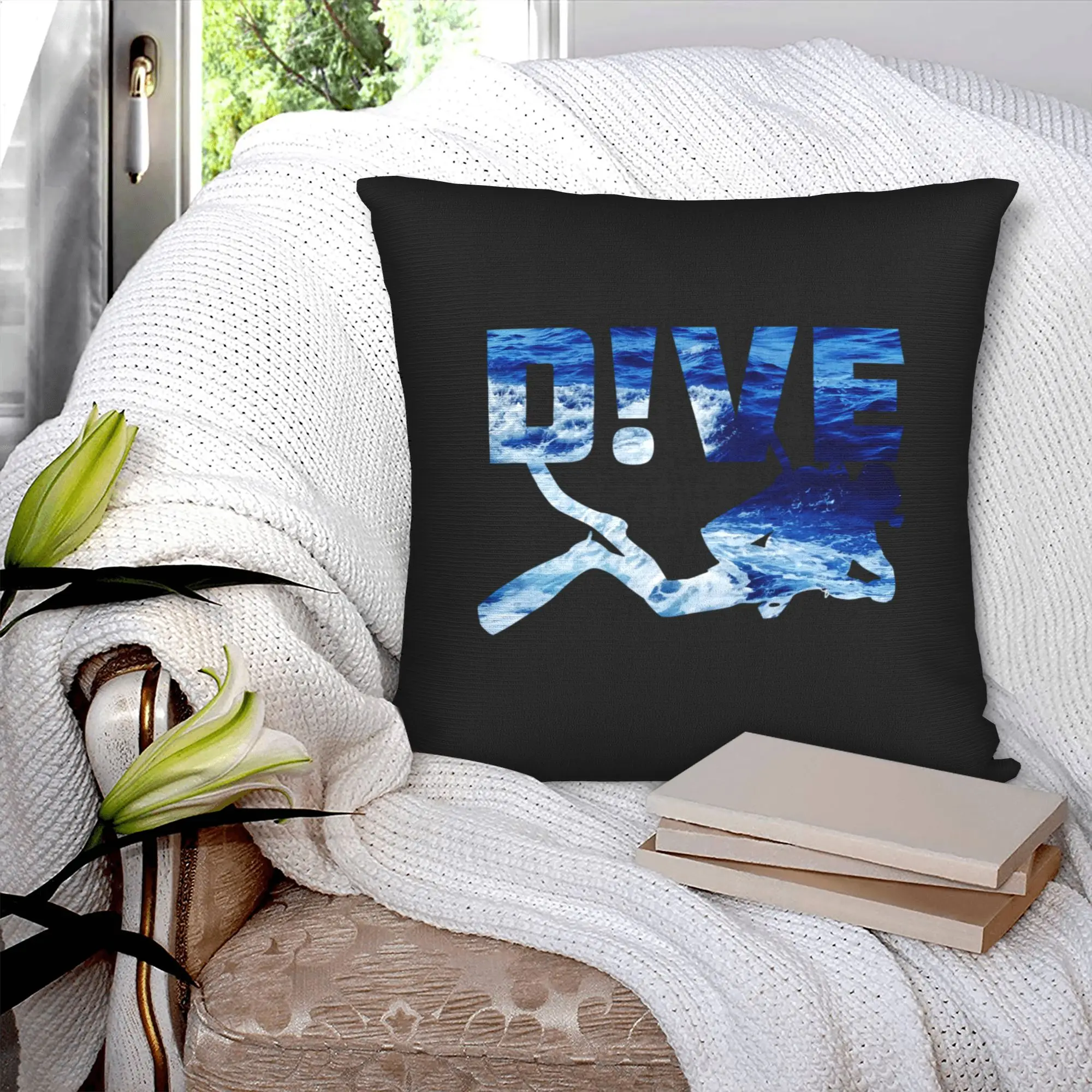 Dive Scuba Diving Pillow Covers Decoration Fashion Diver Outdoor Cushions Square Pillowcase