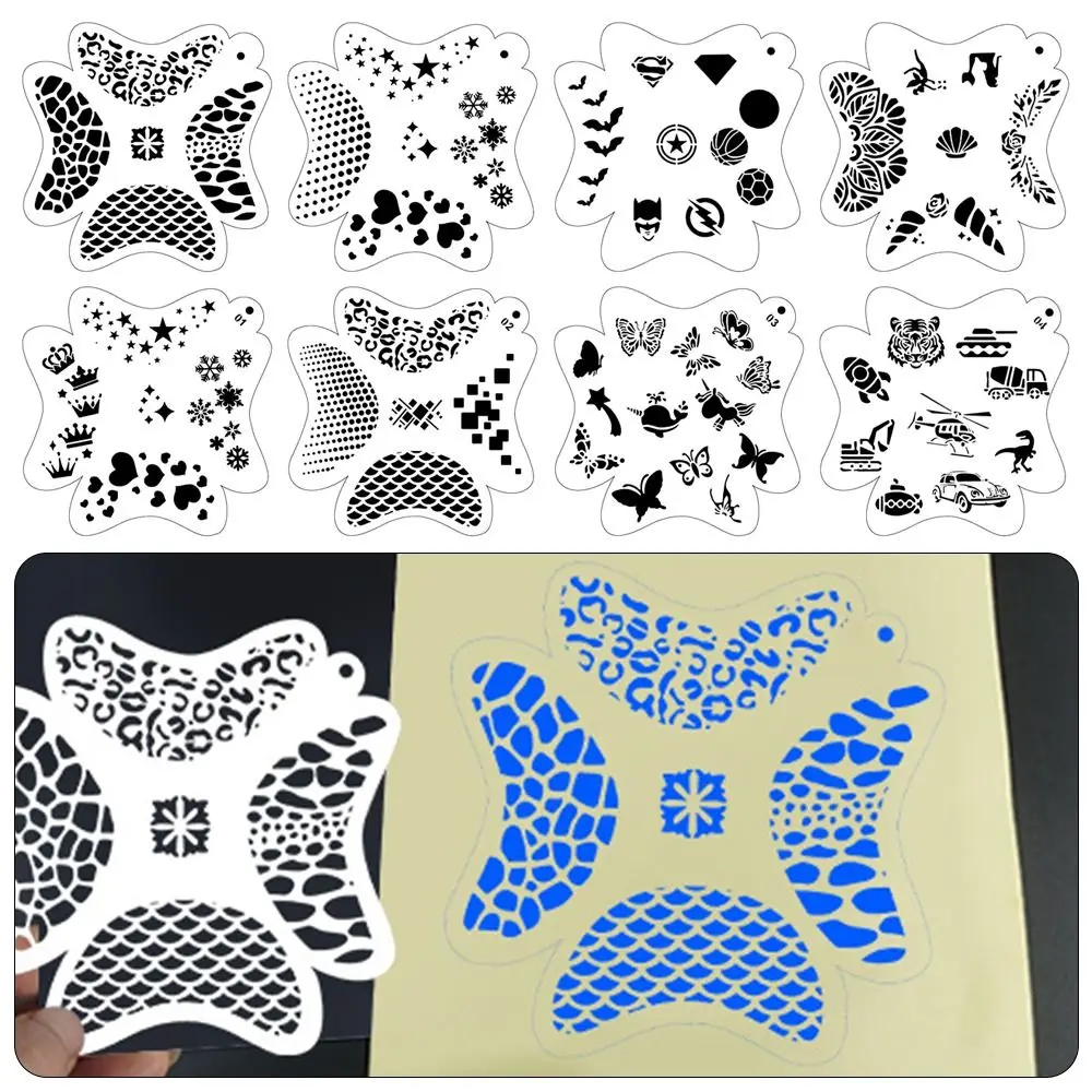 Selos De Maquiagem De Plástico para Halloween e Festa De Aniversário, Template De Pintura, Tatuagens Temporárias, Face Art, Stencils Para Pintura Corporal, 2Pcs